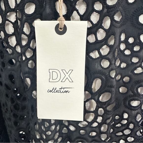 NWT DX Collection Size S Black Eyelet Lace Pullover Nero Maxi Dress Elegant Chic - Picture 8 of 12